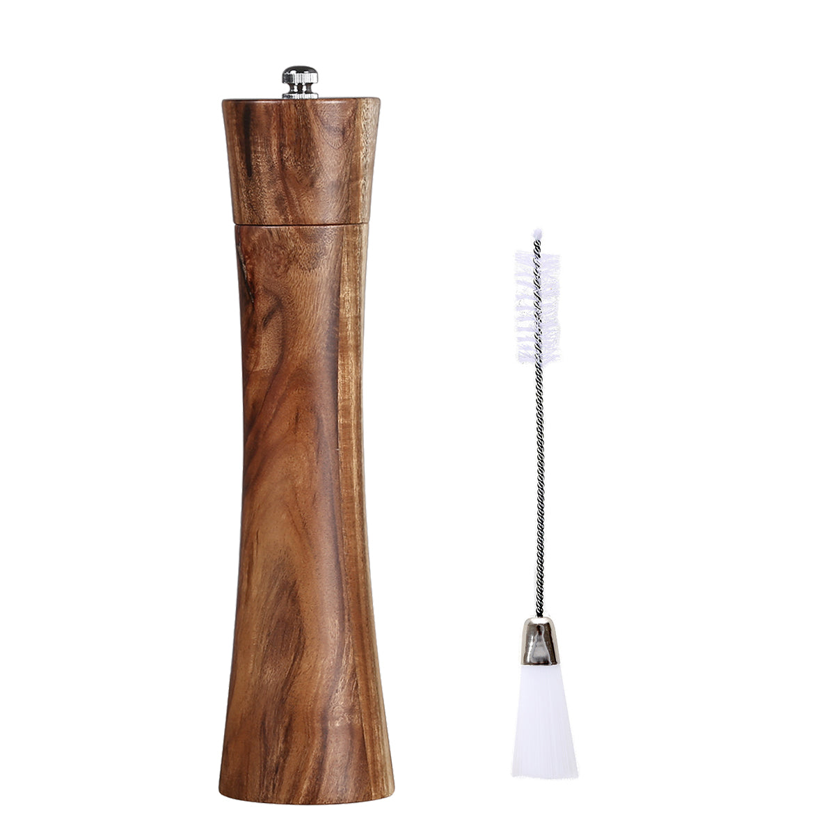 KKC 10inch Acacia Wooden Pepper Grinder Salt Mill Spice Herb Grinder for Kitchen Grinding Tool