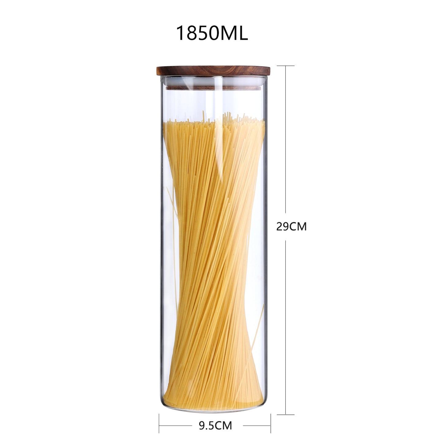 KKC Tall Borosilicate Glass Food Storage Jar for Spaghetti, 63 Floz