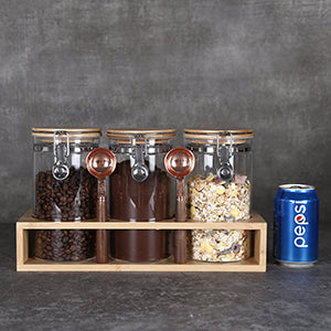 KKC Glass Airtight Coffee Bean Storage Containers for Counter,40 FLoz,Pack of 3
