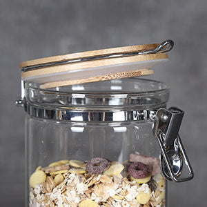 KKC Borosilicate Kitchen Glass Containers Bamboo Lids,Sealed Top Glass Containers,54 FLoz(1500 ML)