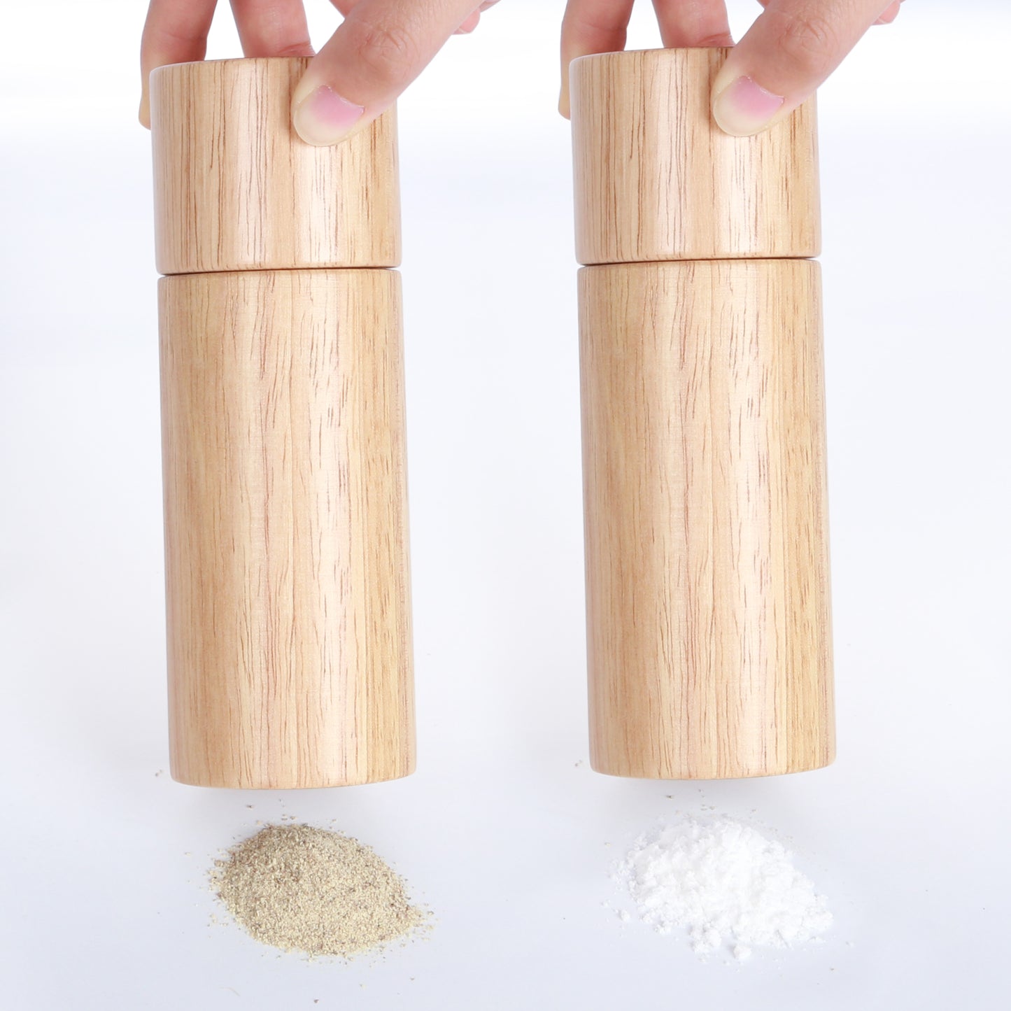 KKC HOME ACCENTS Wooden Salt and Pepper Grinder Set 6 inch,Salt Pepper Grinder set Wood,Salt Pepper Mills Wood,Refillable