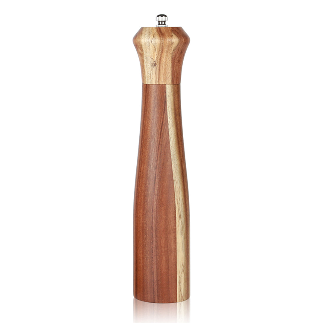KKC 10inch Acacia Wooden Pepper Grinder Salt Mill Spice Herb Grinder for Kitchen Grinding Tool