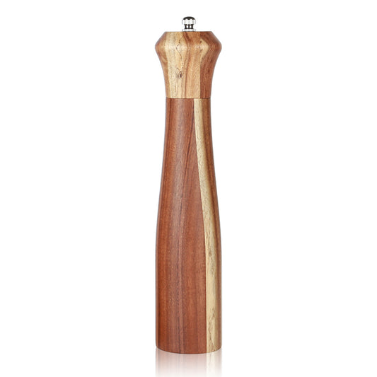 KKC 10inch Acacia Wooden Pepper Grinder Salt Mill Spice Herb Grinder for Kitchen Grinding Tool