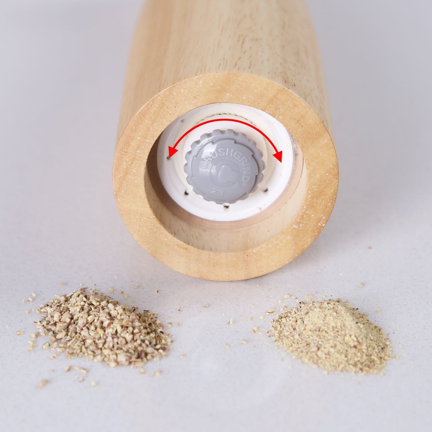 KKC Salt and Pepper Grinder Mill Wood - Wooden Salt and Pepper Mill , 10 inch, Rubber Mill with CrushGrinder