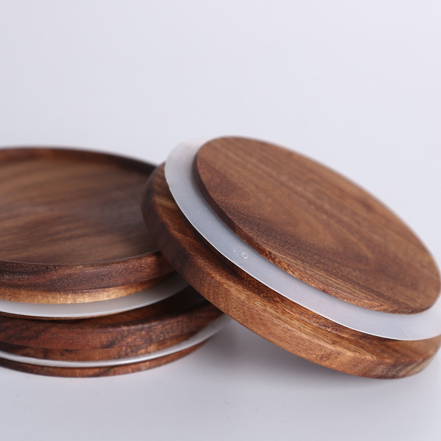 KKC Glass Storage Jars with Airtight Lids,Jar Canister with Wooden Lids,18 FLoz (550 ML x 2)