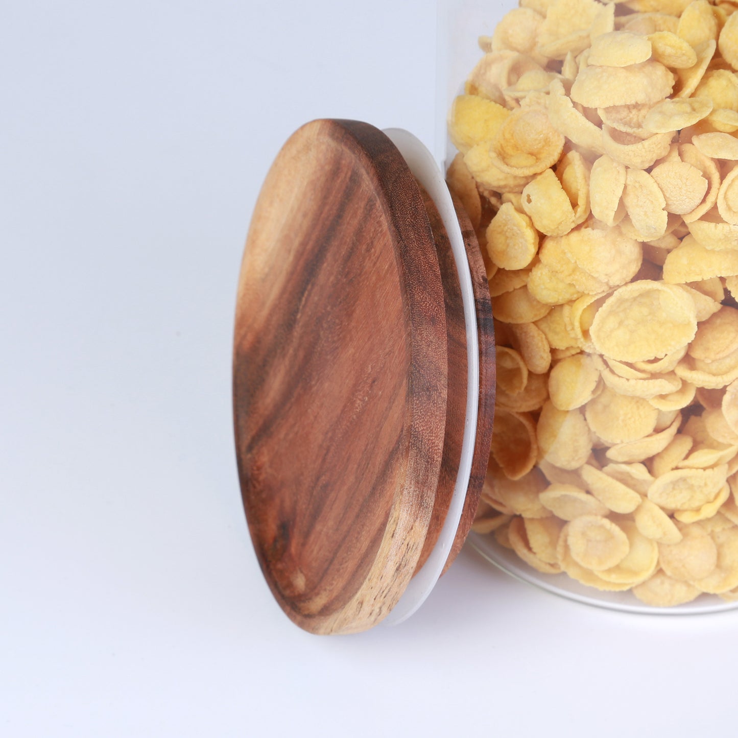 KKC HOME ACCENTS Glass Canister with Wood Lid, 39 FLoz,2 Pack