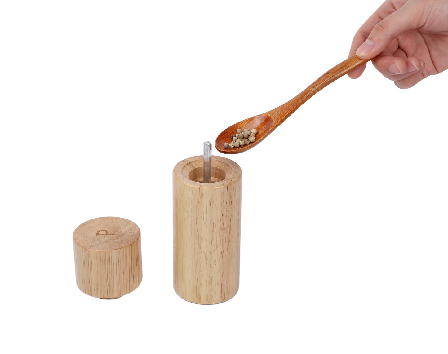 KKC HOME ACCENTS Wooden Salt and Pepper Grinder Set 6 inch,Salt Pepper Grinder set Wood,Salt Pepper Mills Wood,Refillable