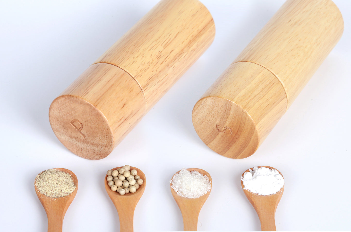 KKC HOME ACCENTS Wooden Salt and Pepper Grinder Set 6 inch,Salt Pepper Grinder set Wood,Salt Pepper Mills Wood,Refillable
