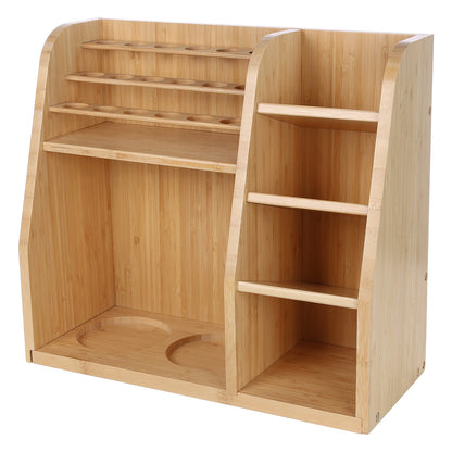 KKC HOME ACCENTS Bamboo Coffee & Tea Station Organizer for Countertop,Coffee Bar Organizer with 2 Airtight Glass Canisters for Loose Tea,Tea Bag - Style B