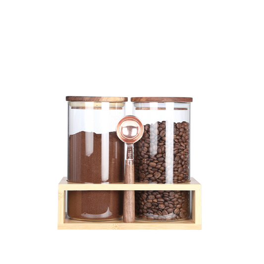 KKC HOME ACCENTS Airtight Glass Coffee Bean Storage Container, 39 Floz,Pack of 2