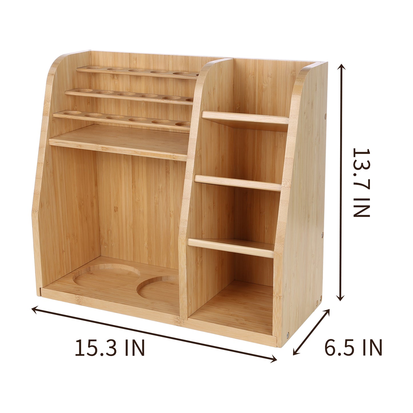 KKC HOME ACCENTS Bamboo Coffee & Tea Station Organizer for Countertop,Coffee Bar Organizer with 2 Airtight Glass Canisters for Loose Tea,Tea Bag - Style B