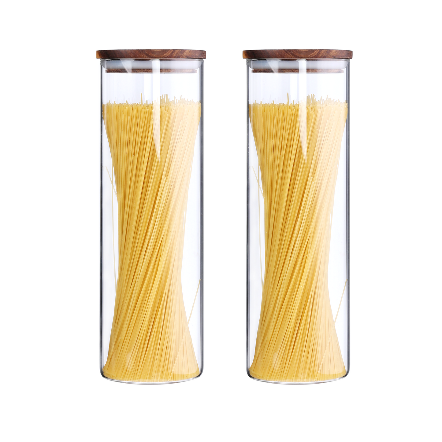 KKC Tall Borosilicate Glass Food Storage Jars for Spaghetti, 63 Floz,2 Piece Set