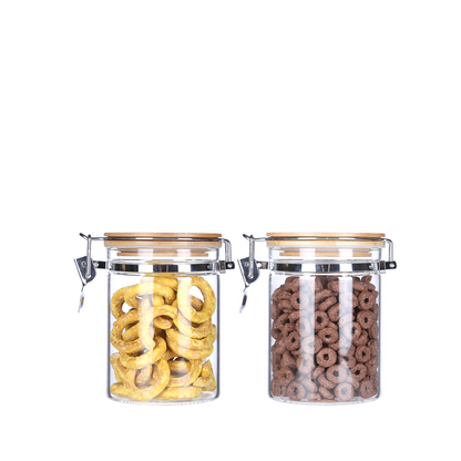 KKC Glass Storage Jars with Airtight Lids,27 Floz (800 ML x 2)