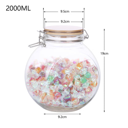 KKC HOME ACCENTS Glass Candy Jar,Cookies Jar with Airtight Lid,Vacuum Sealed Candy Jar with Lid for Candy Buffet,Cookie,Snack,68 Fluid oz,Seals Tightly