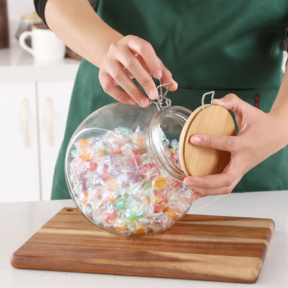 KKC HOME ACCENTS Glass Candy Jar,Cookies Jar with Airtight Lid,Vacuum Sealed Candy Jar with Lid for Candy Buffet,Cookie,Snack,68 Fluid oz,Seals Tightly