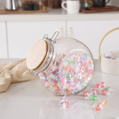 KKC HOME ACCENTS Glass Candy Jar,Cookies Jar with Airtight Lid,Vacuum Sealed Candy Jar with Lid for Candy Buffet,Cookie,Snack,68 Fluid oz,Seals Tightly