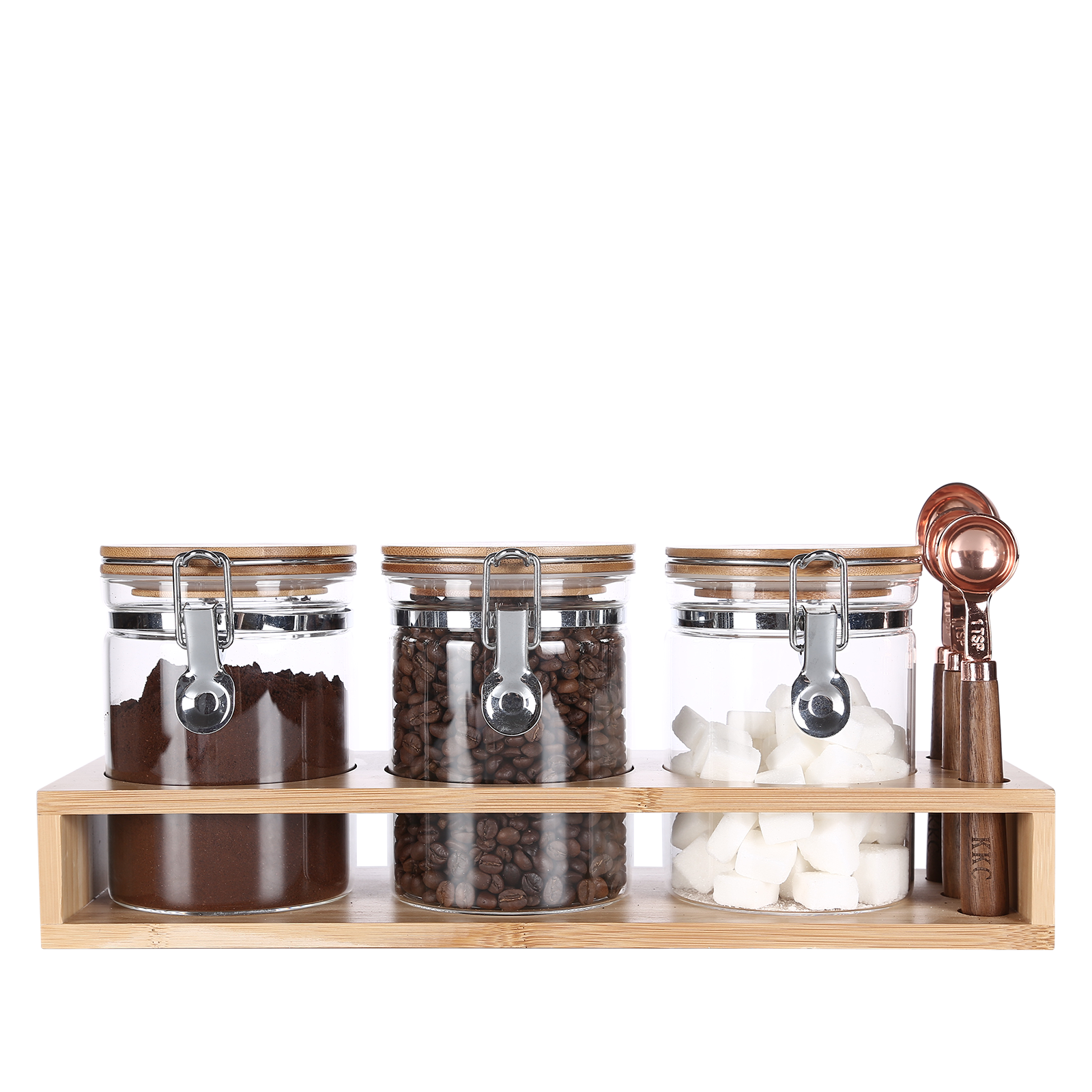 KKC Home Accents Glass Storage Jars with Airtight Lids, Pack of 3 – kkcger