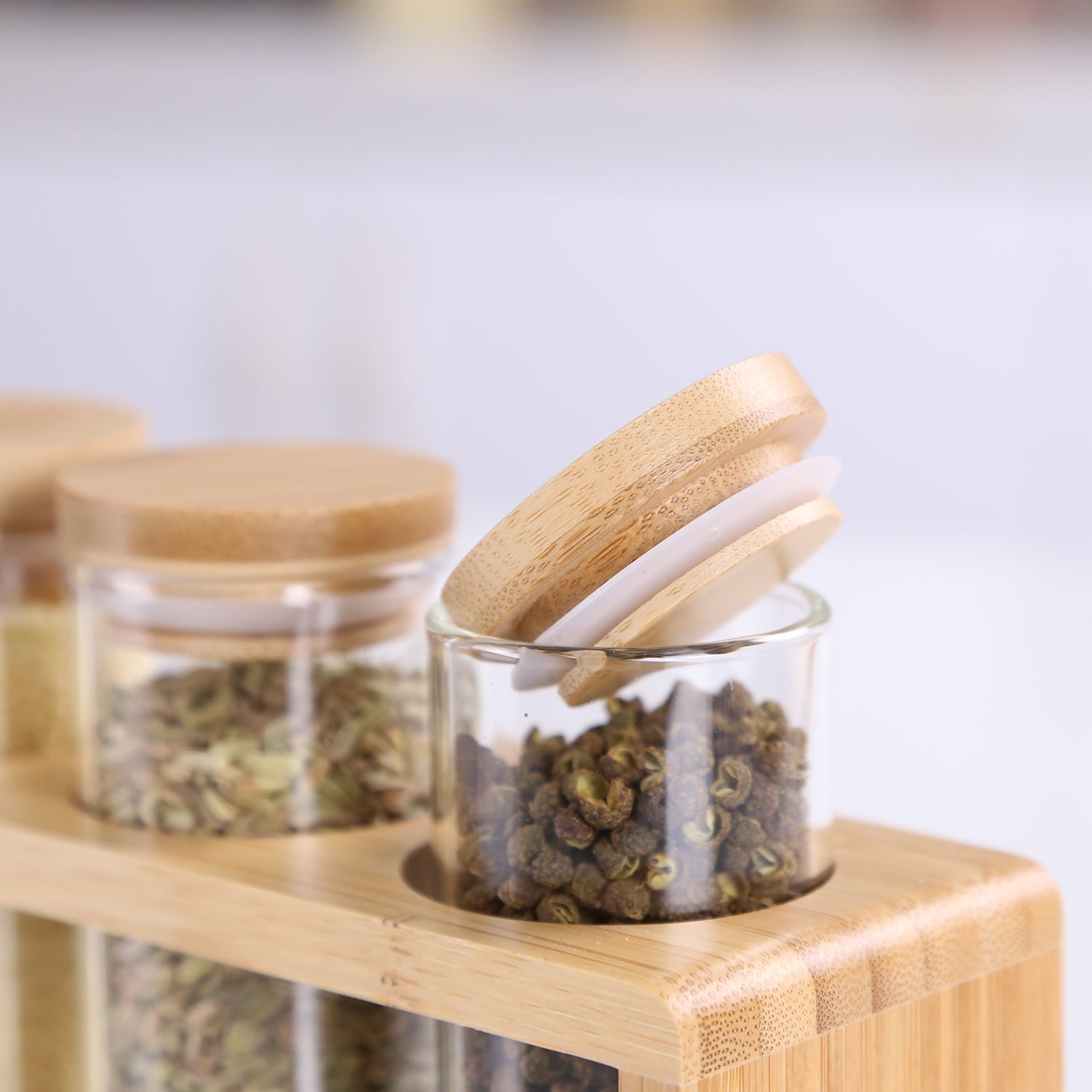 Spice Jar With Bamboo Lid, 3 Sizes to Choose From Spice Jar, Spice Storage, Glass  Spice Canister 
