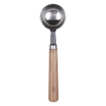 KKC HOME ACCENTS Coffee Scoop With Wood Handle 1 tablespoon (1 tbsp),Stainless Steel , 6.7" ,Coffee Spoon 15ML ,Measuring Coffee Spoon For Coffee Beans,Ground Coffee, Tea , Suger