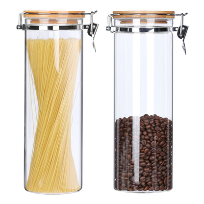 KKC Home Accents Glass Spaghetti Storage Containers, 68 FLoz,2 Pack