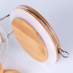 Tall Borosilicate Glass Storage Pasta Storage Containers with Airtight Lids, 68 Floz,Pack of 3