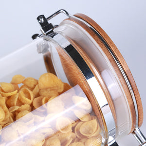 Tall Borosilicate Glass Storage Pasta Storage Containers with Airtight Lids, 68 Floz,Pack of 3