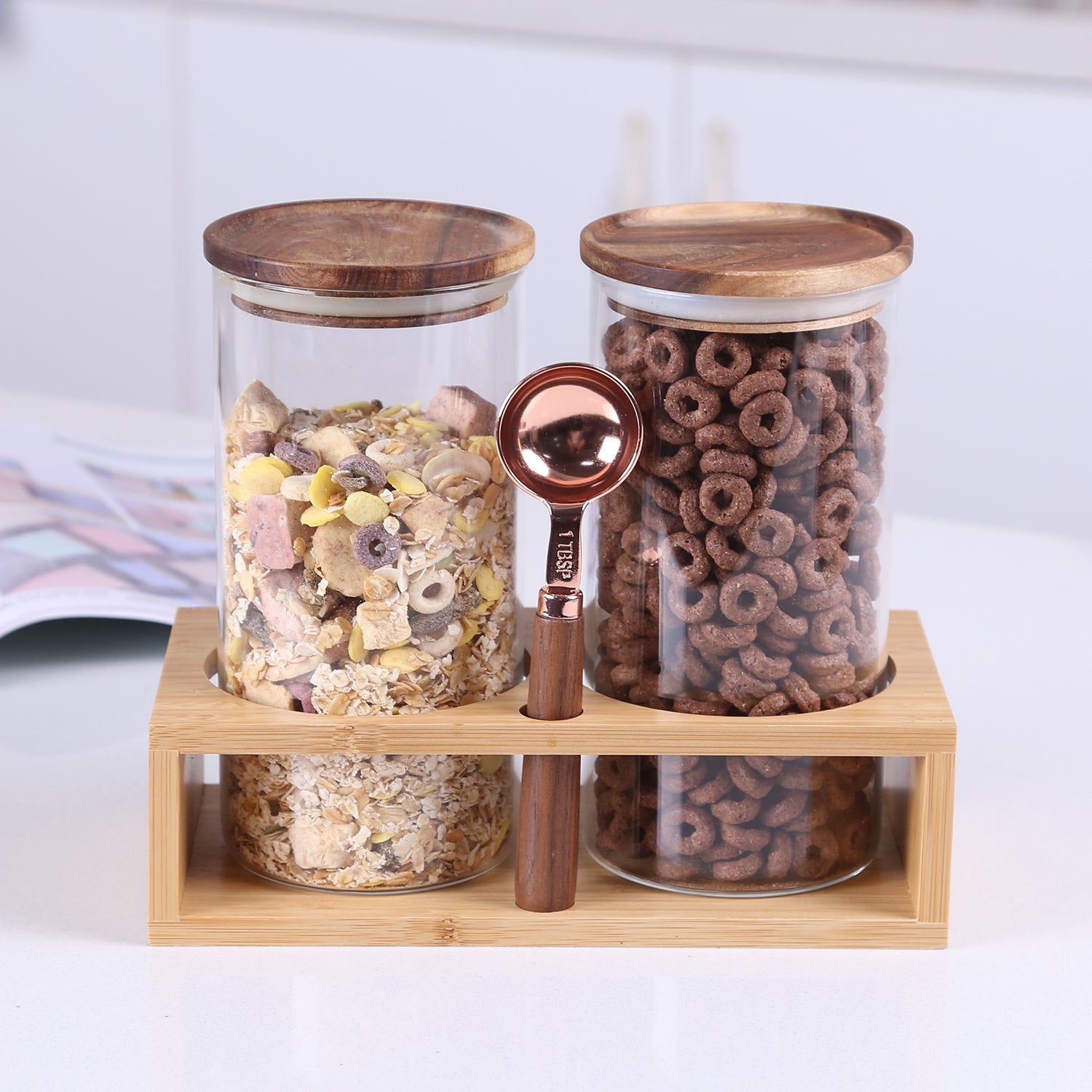 KKC Glass Storage Jars with Airtight Lids,Jar Canister with Wooden Lid –  kkcger