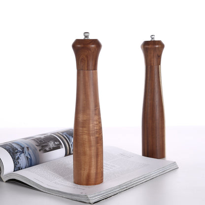 KKC HOME ACCENTS Wooden Salt and Pepper Shakers,Wooden Salt and Pepper Grinder Mill Set Refillable,Acacia Wood, 10 Inch,2 PCS