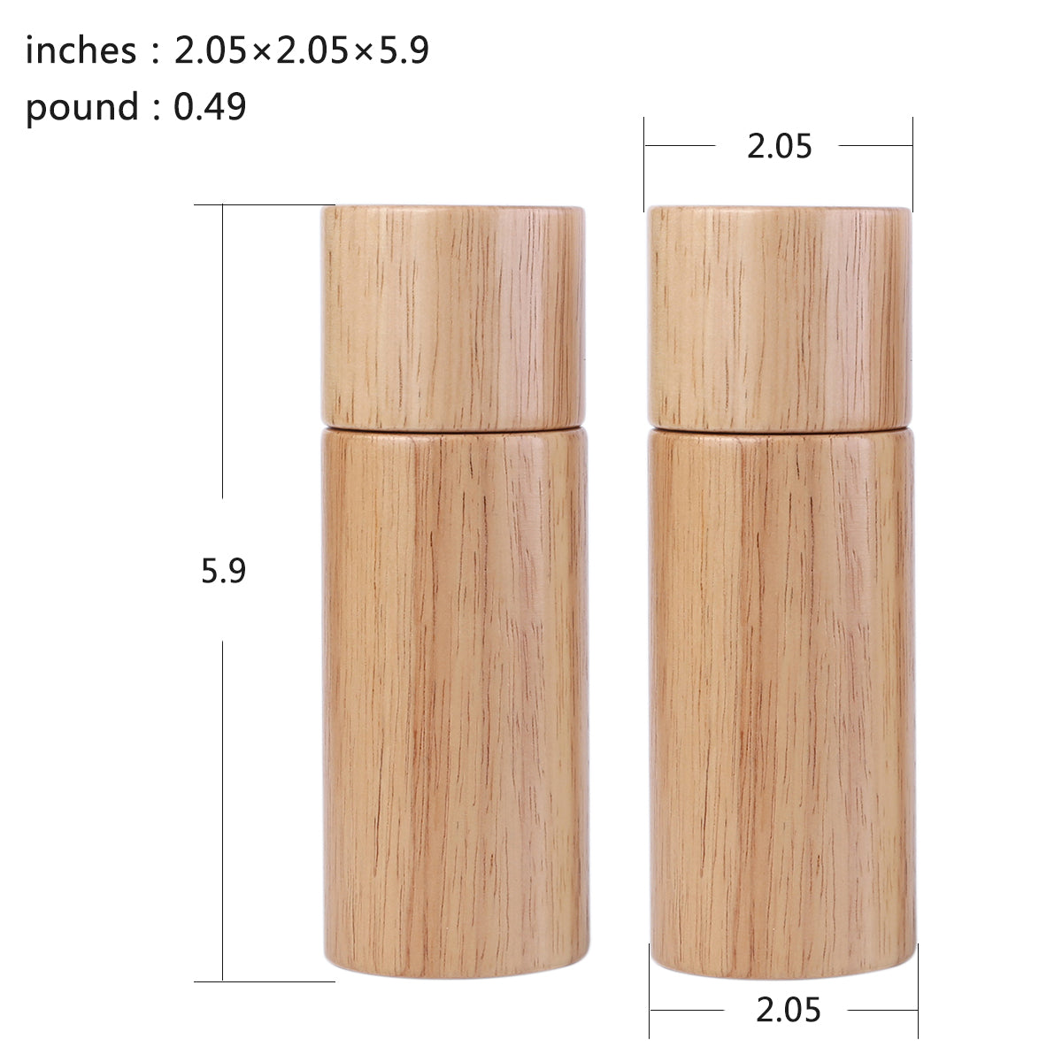 1pc 6-inch White Ceramic Pepper Grinder With Wooden Lid