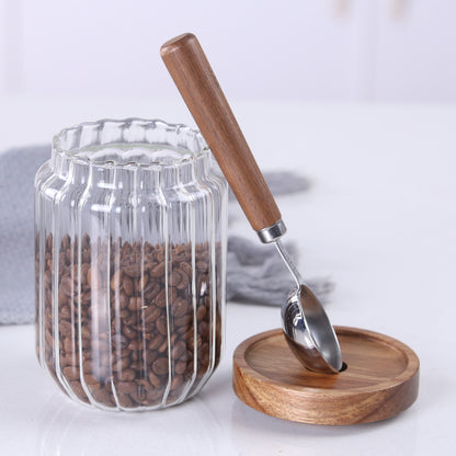 KKC, 2 Pcs Stainless Steel Coffee Spoons With Wood Handle 15ML Measuring Coffee Spoon For Coffee Beans Tea Suger, Silver (6.7")