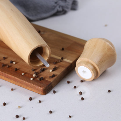 KKC Salt and Pepper Grinder Mill Wood - Wooden Salt and Pepper Mill , 10 inch, Rubber Mill with CrushGrinder