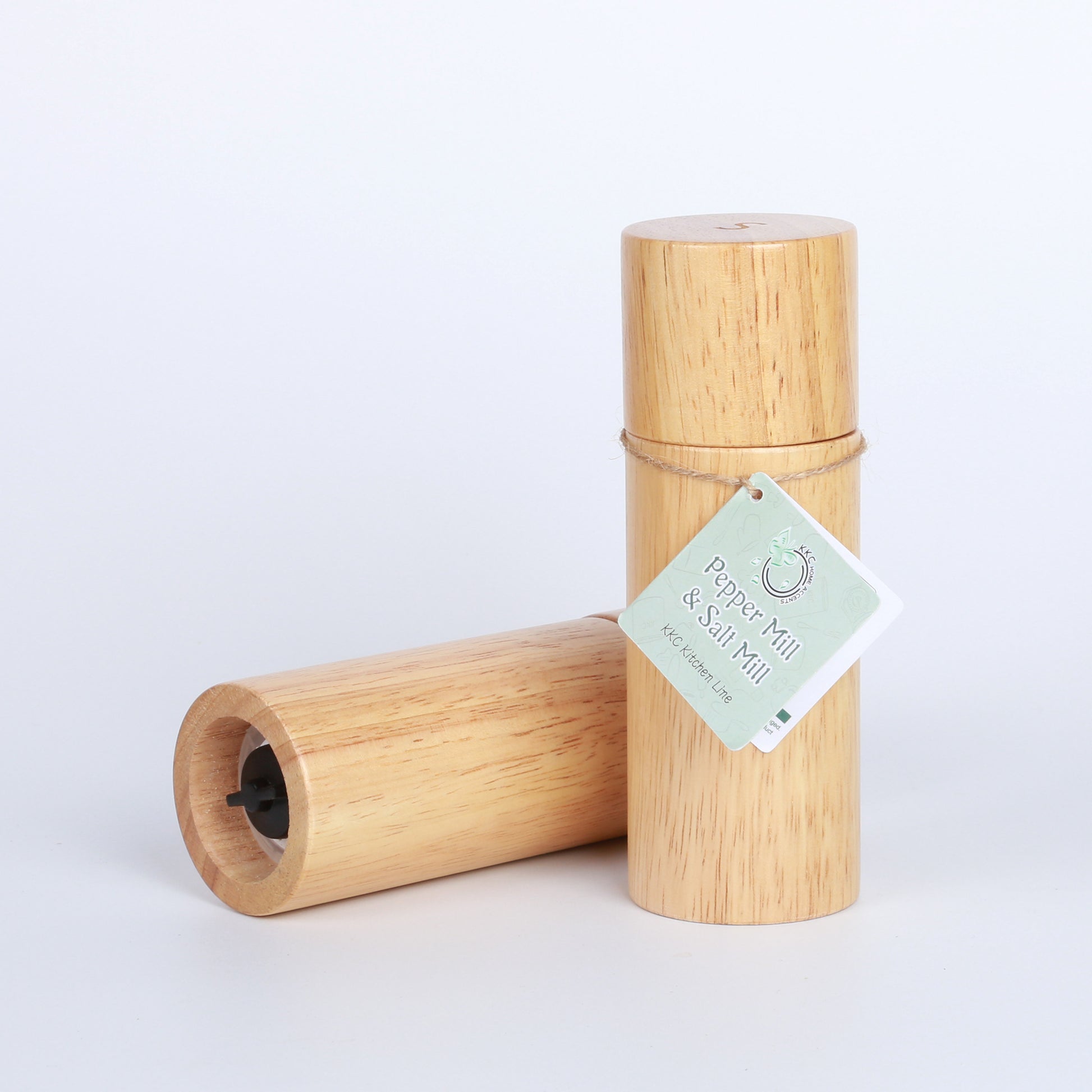 1pc 6-inch White Ceramic Pepper Grinder With Wooden Lid